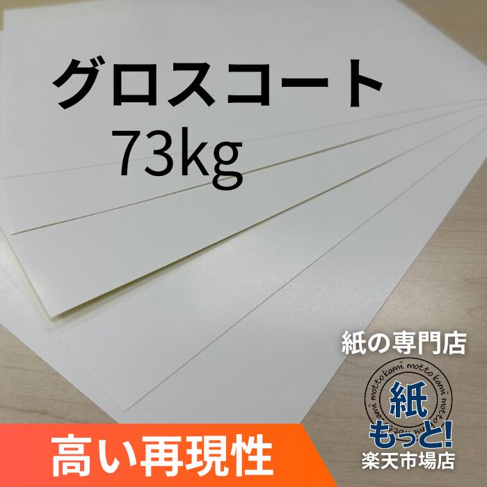 グロスコート紙 73kg (84.9g/m2) 【紙もっと！】 印刷用紙 グロスコート紙 光沢紙 ツヤあり 写真が綺麗 カタログ パンフレット チラシ DM 会社案内 メニュー表 掲示物 レーザープリンタ対応 国産 高品質