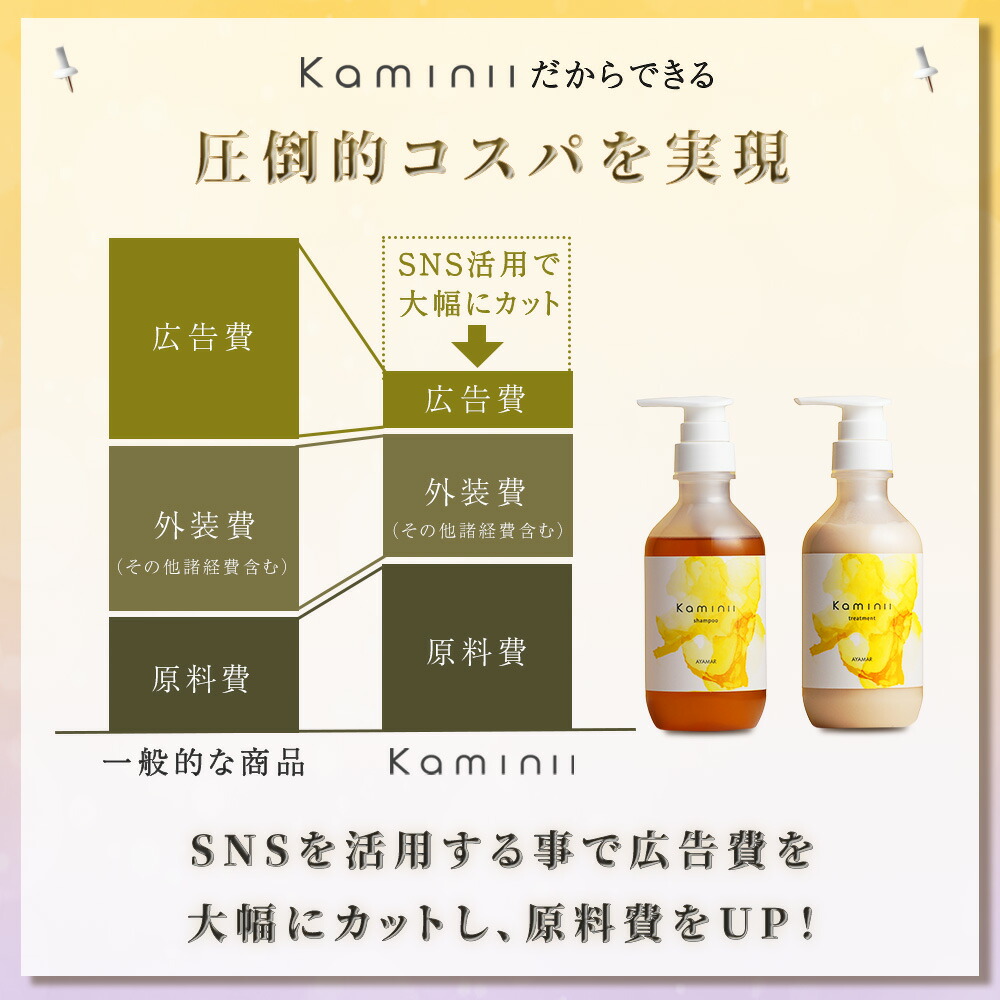 10%OFFクーポン配布中／ 【 Kaminii 】 モイストリッチシャンプー
