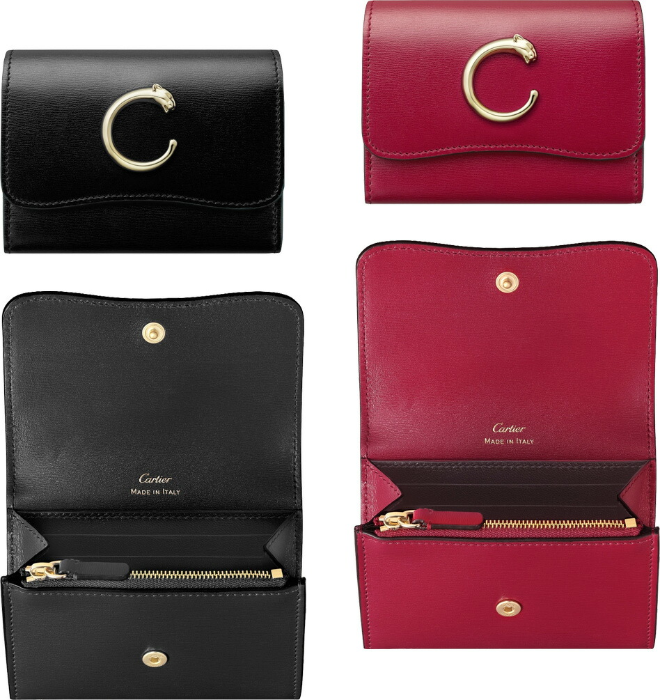 楽天市場】Cartier カルティエゴールドパンテールCロゴ小銭入れ付き二