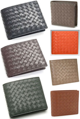 BOTTEGA VENETA ボッテガベネタ メンズ 小銭入れ付き二つ折リ財布 ボッテガヴェネタ イントレチャート ブラック ダークブラウン 10002040 ブラウン カーキグレー モスグリーン オレンジ モカブラウン 6308BR2801KHGY1103MGN7611OR2520MBR 新品未使用【中古】