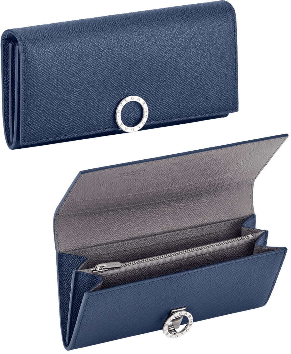 BVLGARI ブルガリ 長財布 ブルー レザー コローレ サークルロゴ BVLGARI ブルガリ 長財布 ブルー レザー コローレ サークルロゴ