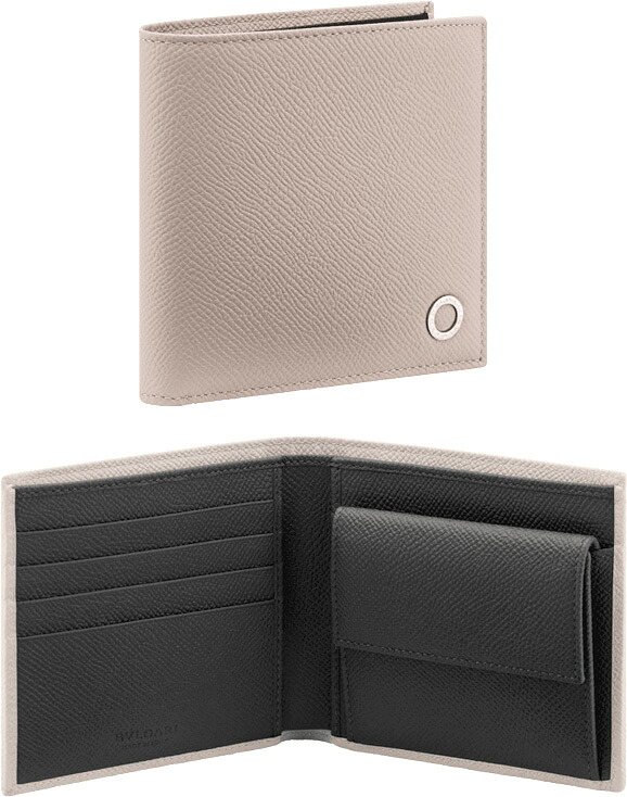 BVLGARI ブルガリブルガリ メンズ\u003cBR\u003e釣り銭入れ付き添い人二つ折り金入れ\u003cBR\u003e黒いこと  米国海軍 赤銅色 薄墨色 ベージュ 緑であること グレインカーフレザー \u003cBR\u003eエナメルインサート目じるしロゴコインプレート2つ折金入れ BULGARIダブルロゴタイプBVBVMAN294731BR サイフ ウォレット