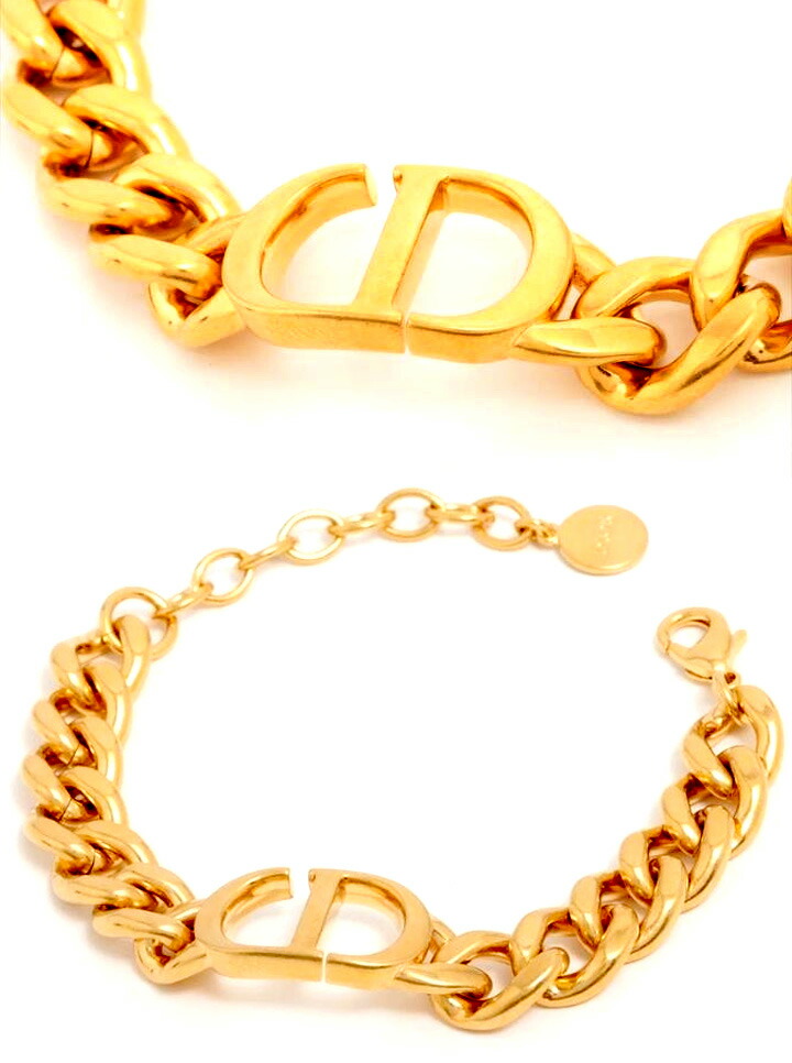 クリスチャンディオール　CDロゴ　ゴールド色　ブレスレット Christian Dior - クリスチャンディオール ブレスレット CDロゴ