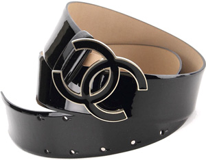 kaminorth shop | Rakuten Global Market: CHANEL Chanel belt black enamel-patent leather unisex ...
