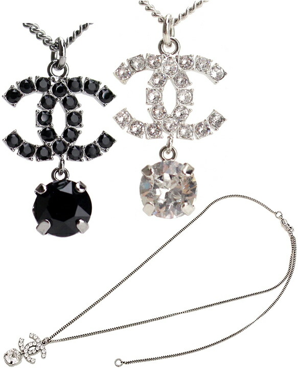 楽天市場】CHANEL シャネルラインストーンペンダントネックレス