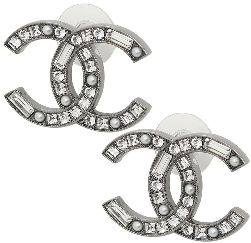 楽天市場】CHANEL シャネル ピアスラインストーンココマークCCマーク ...