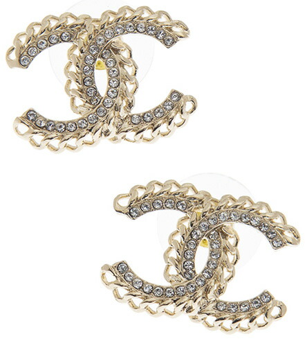 楽天市場】CHANEL シャネル ピアスラインストーンココマークCC