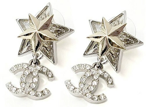 楽天市場】CHANEL シャネル ピアスラインストーンリボン ココ