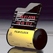 写真フィルム型LED時計 カレンダー表示付きのお洒落なLEDクロック FILM CLOCK フィルムクロック ユニーク置き時計 昭和感と現代感のコラボアイテム 写真を現像する　ホワイト イエロー