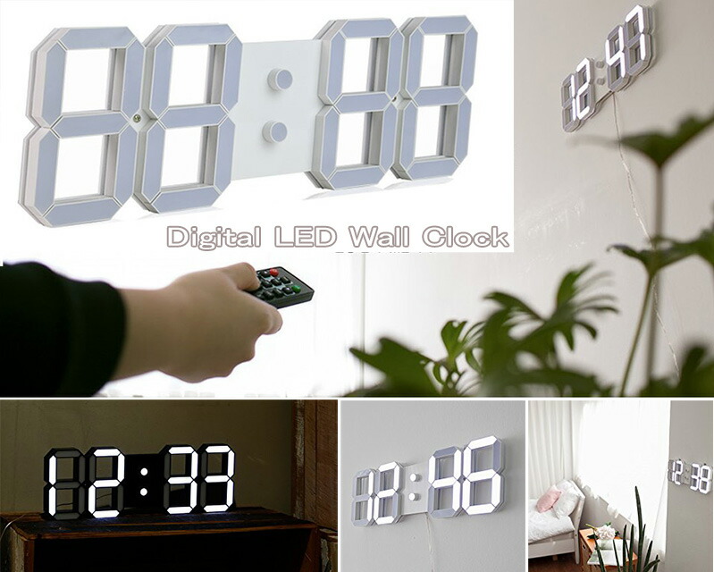 Kaminorth Available With Remote Control Alarm Clock Dark Wall Available With Remote Control Alarm Clock Dark Wall White Black Solid Digital Display Led Design C Lock