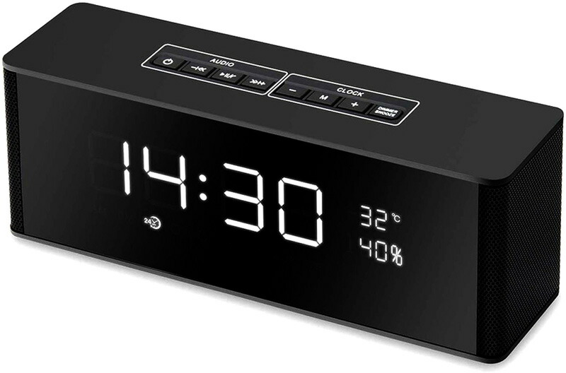 The Black X Led Table Clock Digital Desk Which Can Confirm Time In A Block Date Temperature Indication Alarm