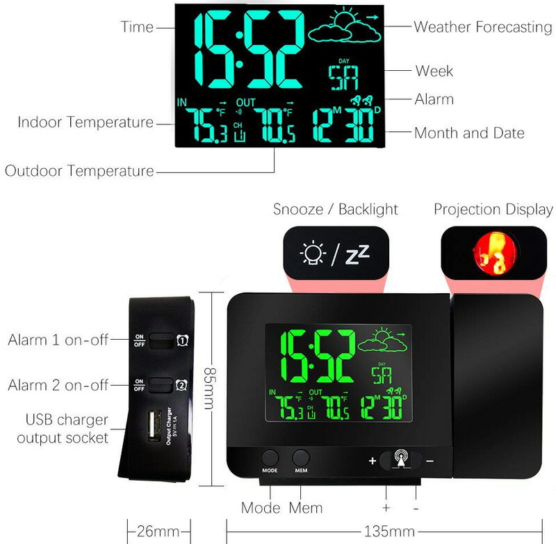 Kaminorth Shop Reflect The Projection Alarm Clock Smartphone