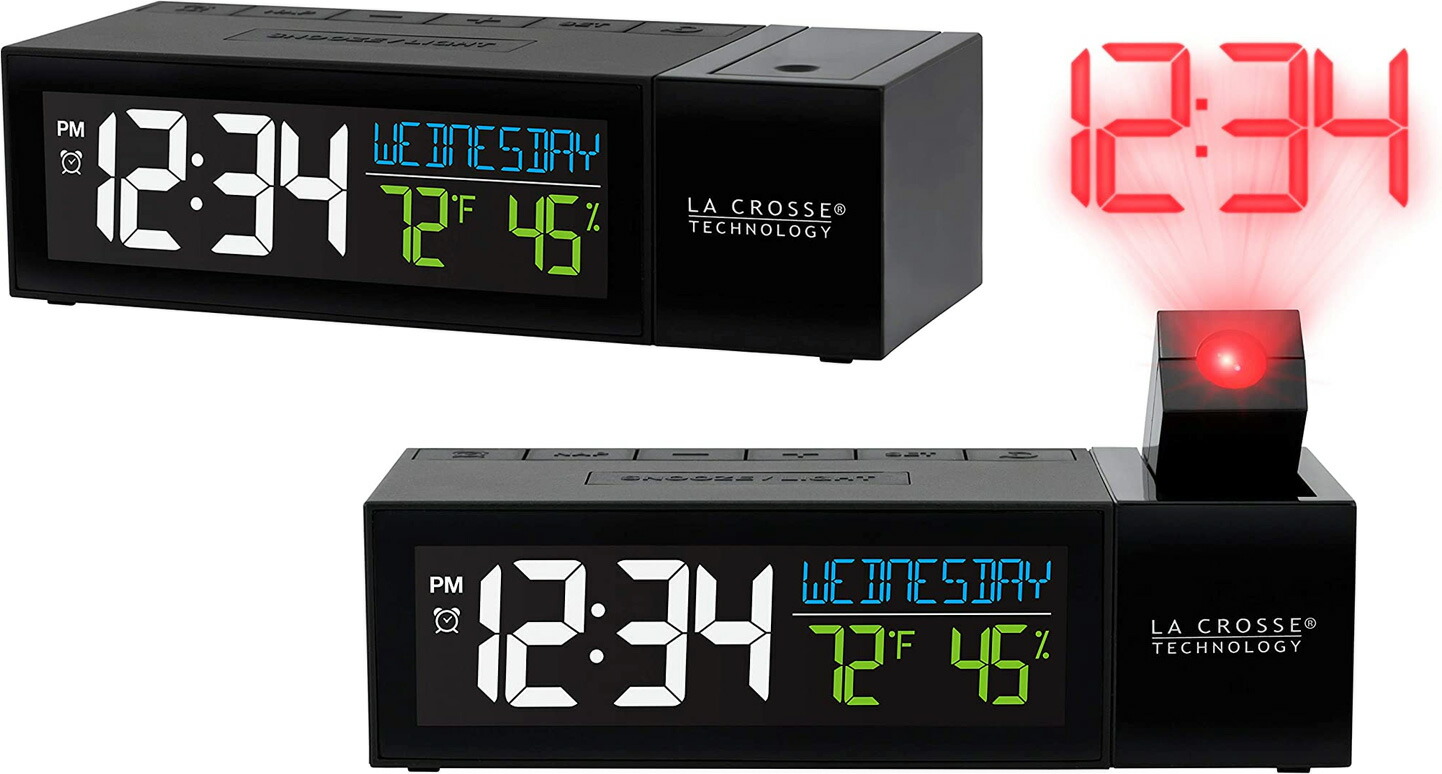 楽天市場】プロジェクション目覚まし時計ホワイト ブラック グレー