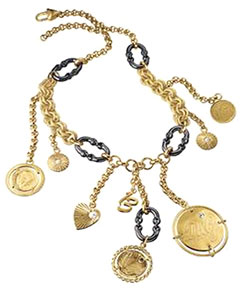 D&G ネックレス ジュエリー チェーンネックレス ゴールドコイン ゴールドプレート＆ハート ペンダント Jewelry DJ0479 DOLCE&GABBANA Necklace ドルチェ＆ガッバーナ ドルガバ レディース