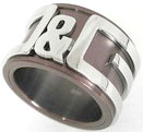 D&G DOLCE&GABBANA リング ドルチェ＆ガッバーナ 立体ロゴシルバーリング ブラウンブロンズ×シルバーロゴ 指輪 ドルガバ RING DJ0734 DJ0735 DJ0737 DJ0743 DJ0744 サイズ18 19 20 21 22