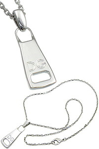 DOLCE＆GABBANA D&G PENDANT NECKLACE ドルチェ＆ガッバーナ ドルガバ DGロゴ刻印 スライダーモチーフトップ ジッパー ネックレス シルバー BIJOUX A9010-8M806