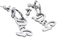 D&G ピアス ジュエリー筆記ロゴ シルバーJewelry Pierced Earrrings DJ0397DOLCE&GABBANA ドルチェ&ガッバーナ ドルガバ レディース耳元のアクセントに|kaminorth