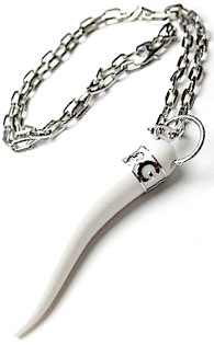 DOLCE&GABBANA ペンダントネックレス ロゴプレート×ホワイトコルノ シルバーチェーン アクセサリー PENDANT NECKLACE ドルガバ ドルチェ＆ガッバーナ Jewelry DJ0244 ドルガバ D&G ディー＆ジー メンズ レディース 男女兼用
