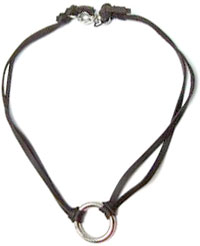 DOLCE\u0026GABBANA ペンダントネックレス<br>刻印リングトップ×ブラウンレザーチョーカー<br>シルバー アクセサリー<br>PENDANT NECKLACE<br>ドルガバ ドルチェ＆ガッバーナ<br>Jewelry DJ0447<br>ドルガバ D\u0026G ディー＆ジー<br>メンズ レディース 男女兼用