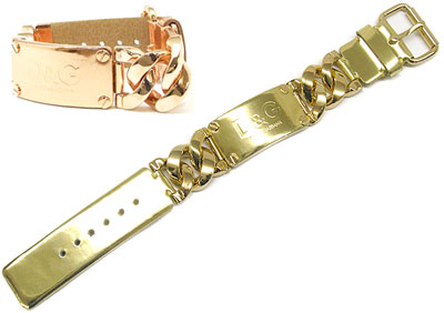 アクセサリー 00s DOLCE&GABBANA D&G gold bracelet Bracelet with DG logo and horn charm in Gold for Women