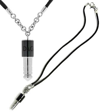 D&G ドルチェ＆ガッバーナ ペンダントネックレス DOLCE＆GABBANA シルバーチェーン×ブラックレザーチョーカー プラグチャームトップ DJ0603 ディー＆ジー ジュエリー アクセサリー レディース メンズ