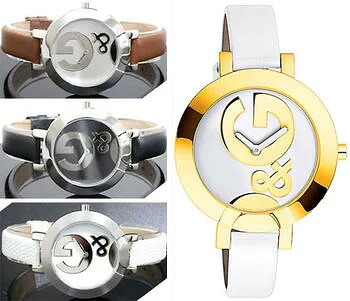 D&G ドルチェ＆ガッバーナ ウォッチ フープ エルエー ラウンドフェイス ブラウン ホワイト ゴールド DW0522BR DW0519SLWH DW0523GDWH ブラック DW0520 ロゴ文字盤 腕時計 HOOP-LA レザーベルト DOLCE&GABBANA ドルガバ レディース 女性