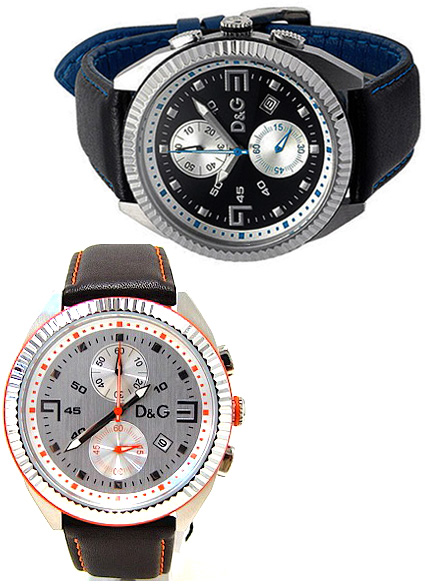 【楽天市場】D&G 腕時計 ドルガバ アナログウォッチ クロノグラフ ロウブラック×ブルー レザーベルトDOLCE&GABBANA