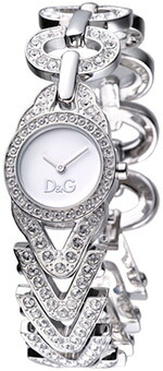 DOLCE&GABBANA D&G 腕時計 カクタス ウォッチ リングチェーンブレス ホワイト×シルバー ブラック×ゴールド DW0548WHSLDW0549GDBK ラインストーン CACTUS サボテン ドルチェ＆ガッバーナ ドルガバ ディーアンドジー レディース 女性
