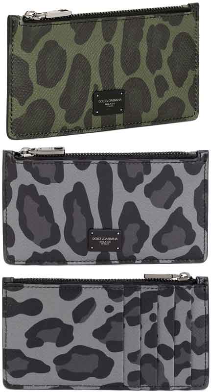 DOLCE&GABBANA ロゴプレート レオパード柄 ジップ コインケース org.jpg