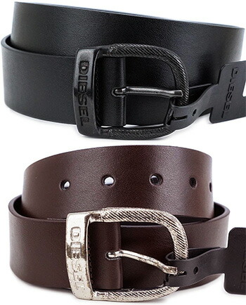 DIESEL ディーゼル\u003cBR\u003eメンズレザーベルト\u003cBR\u003eロゴタイプ目じるし胴締め繰り返し\u003cBR\u003eタンフレームバックル\u003cBR\u003eうす暗い赤銅色 黒いこと\u003cBR\u003eLEATHER BELT