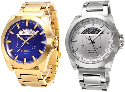 【楽天市場】DIESEL ディーゼル 腕時計アナログウォッチ メタルバンドゴールド×ブルー シルバー アージェス メンズウォッチ 丸型