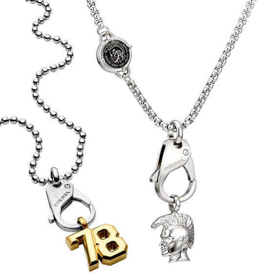 DIESEL ネックレス　マッチ棒＆炎　シルバー　ディーゼル　定価15,000円 DIESEL ネックレス マッチ棒＆炎 シルバー ディーゼル 定価
