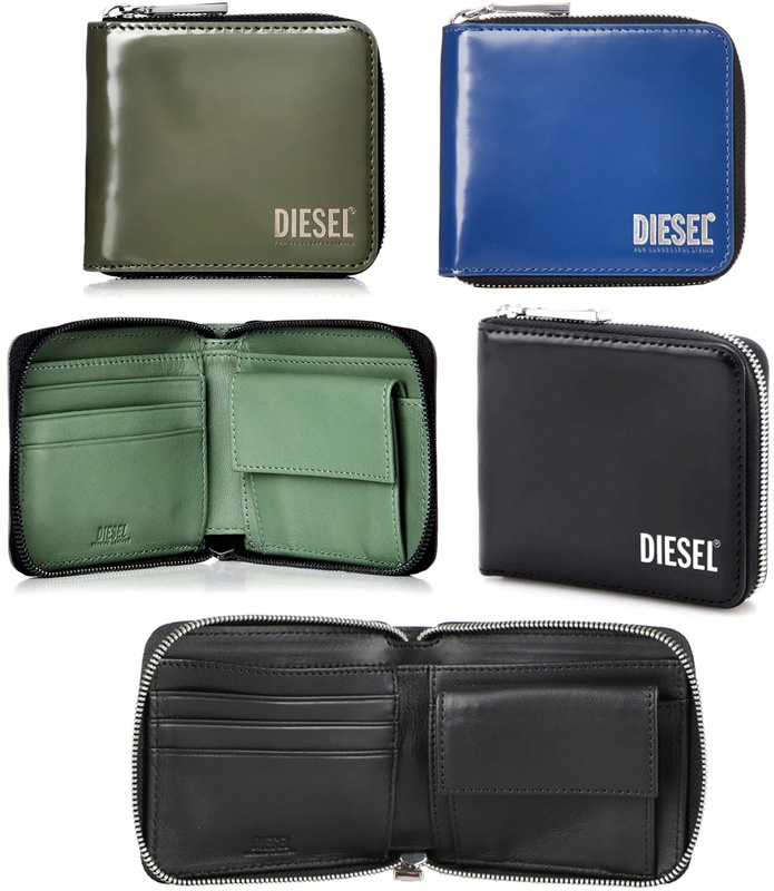 楽天市場】DIESEL ディーゼルメンズ小銭入れ付き２つ折り財布エンボス