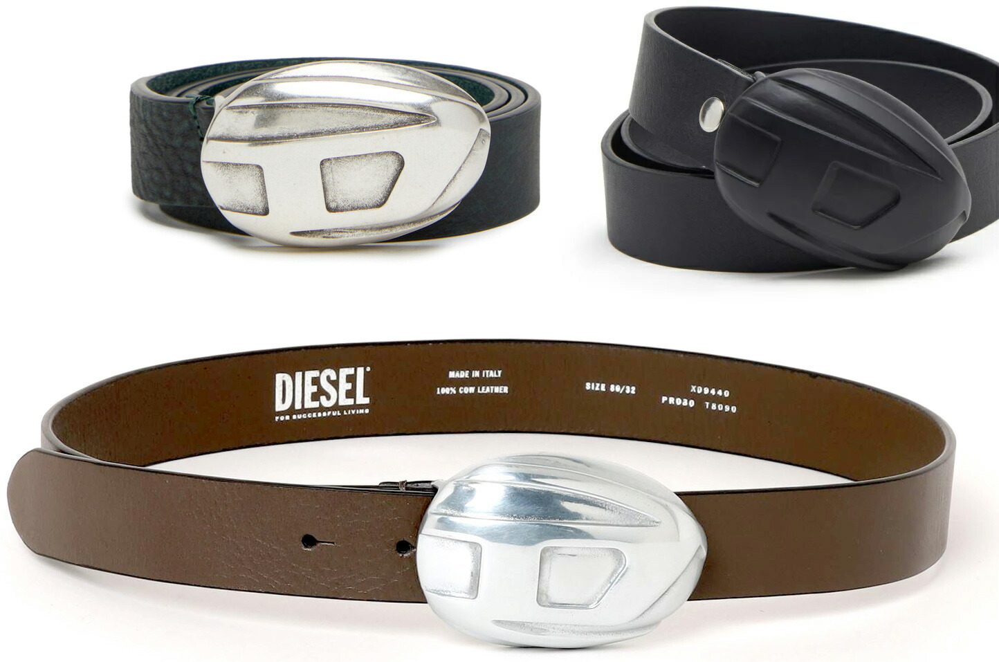 楽天市場】DIESEL ディーゼル 革ベルトロゴプレートバックル