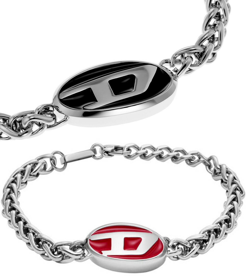 【あいうえと】DIESEL ステンレススチール バングル DIESEL】メンズ ブレスレット｜レザー・スチール・パール