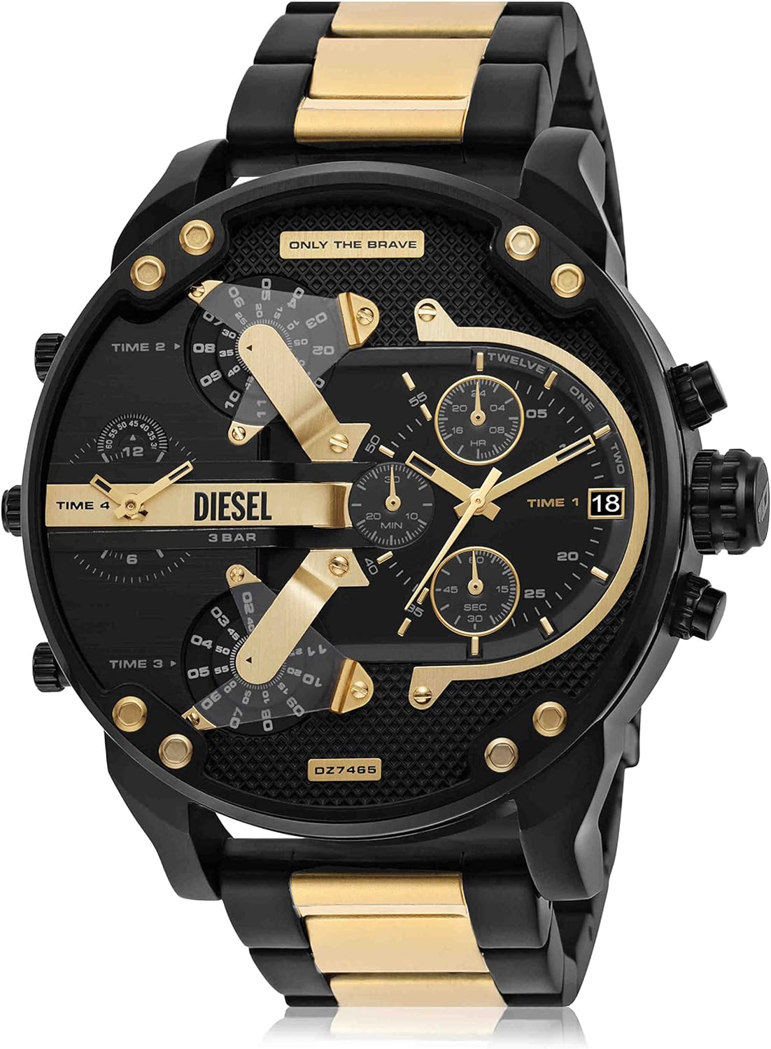 DIESEL クロノグラフ 腕時計 ブラック ゴールド 美品】DIESEL ディーゼル 腕時計 クロノグラフ メンズ ブラック