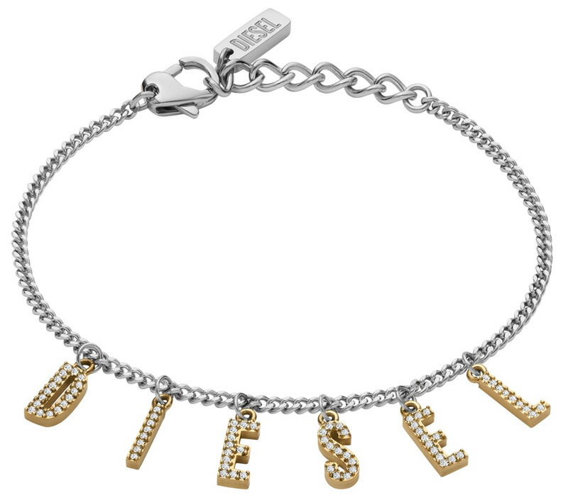 ディーゼル　シルバー チェーンブレスレット　ロゴ　アクセサリー ディーゼル DIESEL ブレスレット アクセサリー チェーン