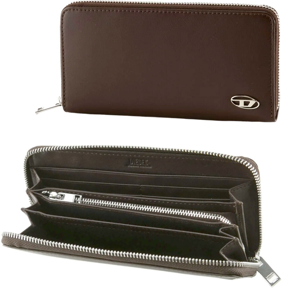 現行　DIESEL ディーゼル　ビッグDロゴ　メタル　レザー型押し　財布 楽天市場】DIESEL ディーゼル小銭れ付き3つ折り財布メタルDロゴ