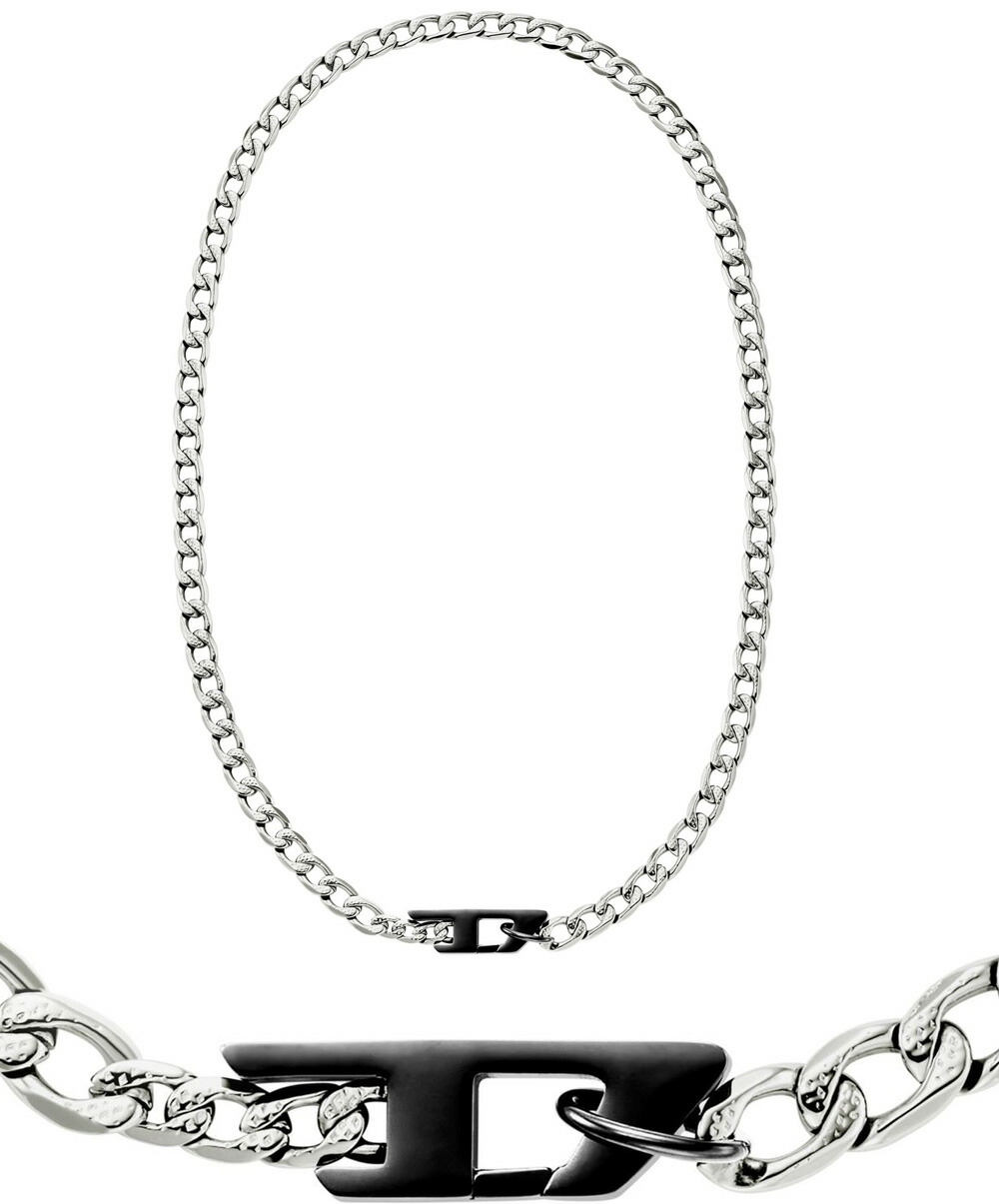 【DIESEL】ディーゼル Dロゴ ネックレス シルバー DIESEL ネックレス Dロゴモチーフ シルバー ステンレス