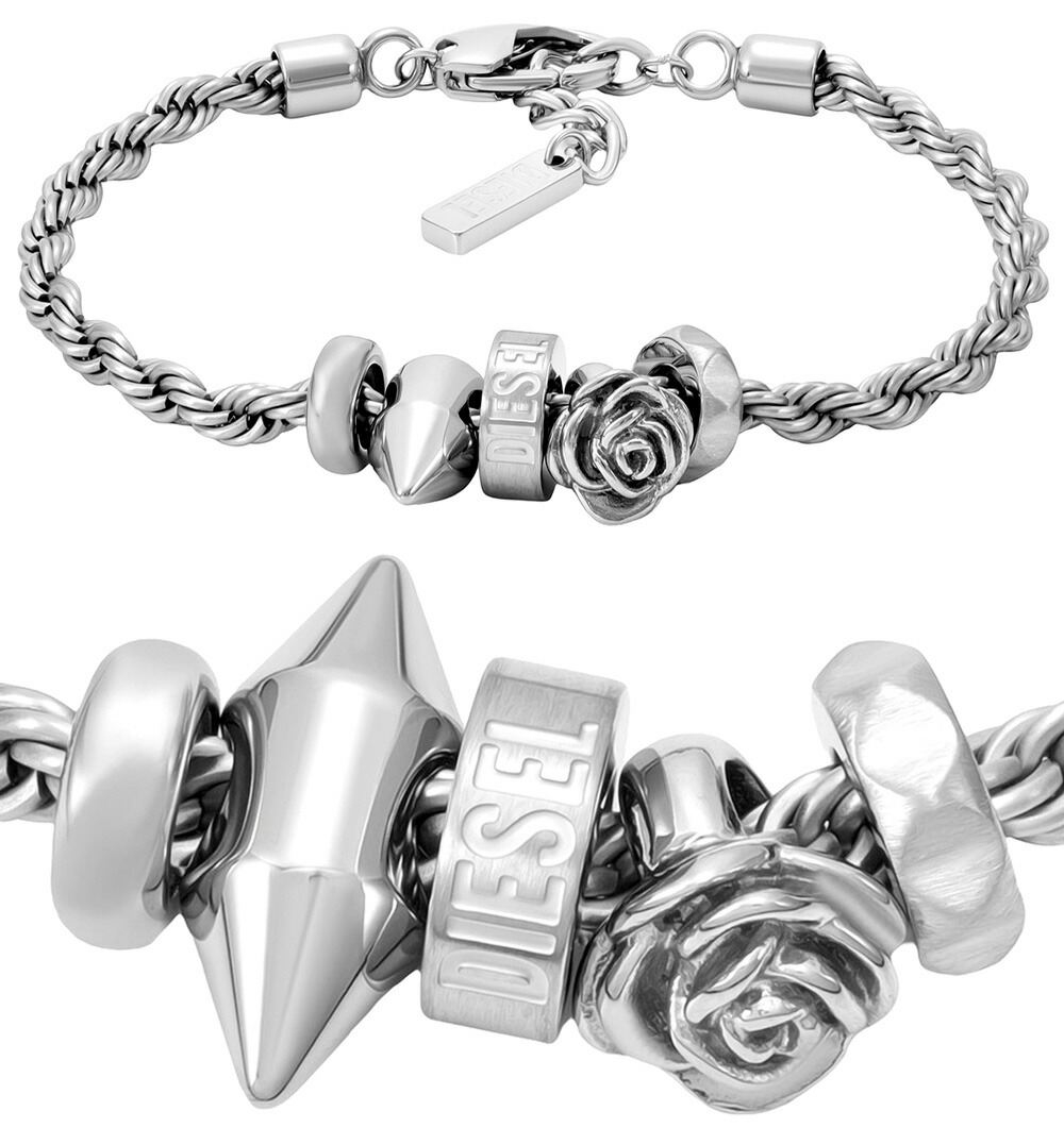 DIESEL スカルチャーム ブレスレット 楽天市場】DIESEL ブレスレットディーゼル スカルチャーム