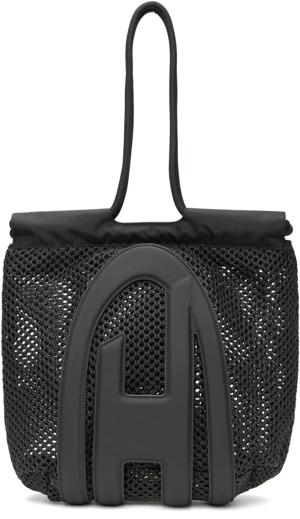 DIESEL ディーゼル メンズ レディースメッシュトートバッグ 黒いこと肩かけショルダーバッグ\u003cBR\u003eオールオーバーラウンドオーバルDロゴツインショルダーストラップ\u003cBR\u003e袋 うしろ側 鞄 ショッピングトート 網 \u003cBR\u003eTOTE BAG M Cage-D T8013