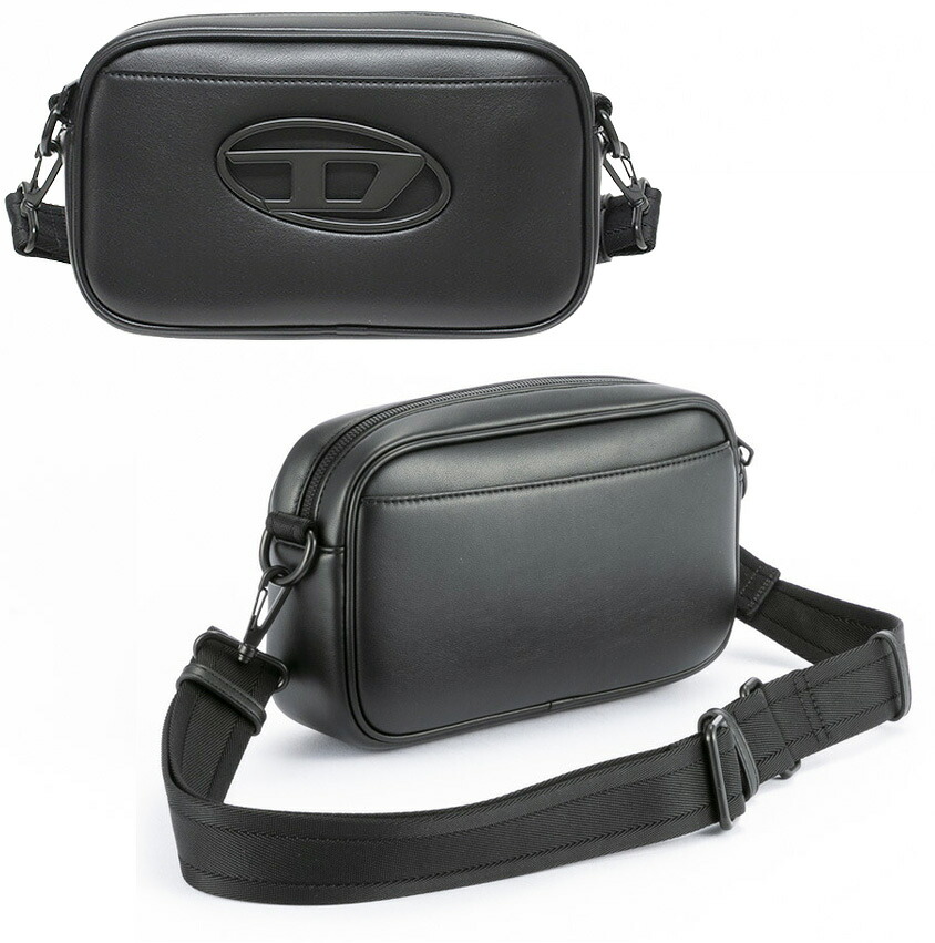 DIESEL ディーゼル メンズ レディース ショルダーバッグ クラッチバッグ クロスボディバッグ フロントオーバルDロゴ メッセンジャーバッグ ブラック フロントオープンポケット付きカメラバッグ T8013 HOLI-D CAMERA BAG 37,895円