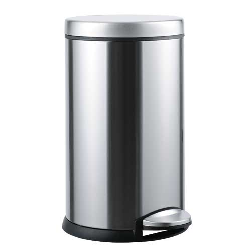 ミニラウンドステップカン 12L 6L 4.5L 3Lステンレス FPP<br>シルバー ダークブロンズ<br>シンプルヒューマン simplehuman<br>ゴミ箱 ダストボックス<br>インナーバスケット付きで簡単洗浄可能！<br>取っ手付きで持ち運び便利＆汚れが付きにくい表面コーティング