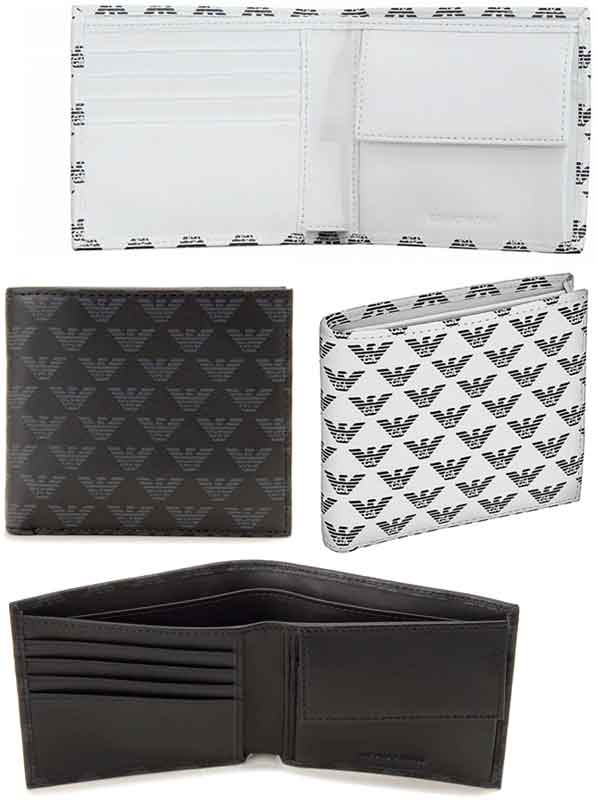 EMPORIO ARMANI\u003cBR\u003e御釣り入れ付き添い人２つ折り札入れ\u003cBR\u003eメンズ エンポリオアルマーニ\u003cBR\u003e黒いこと 白いこと 鷲モノグラム 84715WH84284BK 新品未当て嵌める【中古】 財布・ケース-バッグ・小物・ブランド雑貨-メンズ財布