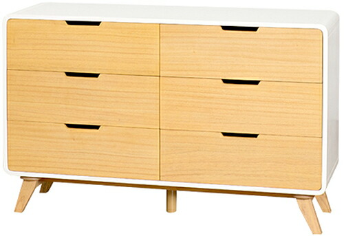 新作グッ キャビネット 収納棚 ファックス台 収納ボックスリビング デスク収納電話台 ウッドワイドキャビネット木製小物入れカットイン引き手引き出し６段チェストナチュラルウッド ホワイトデスクラック Ft Chest6 Nawh Chestw Am Flash File Net