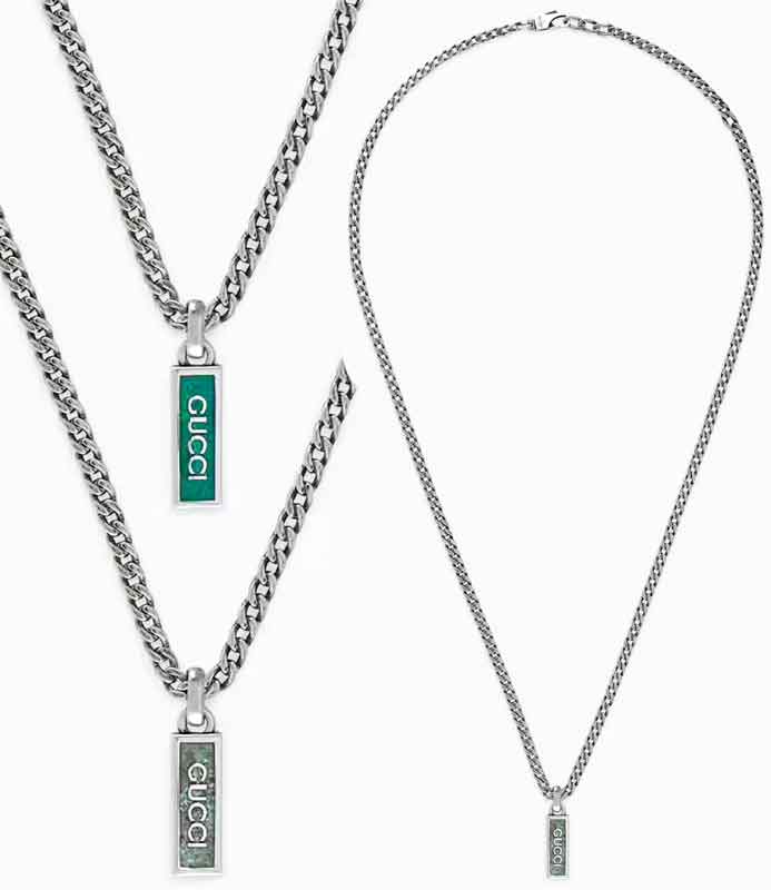 楽天市場】GUCCI グッチペンダントネックレスロゴ刻印バートップ ID