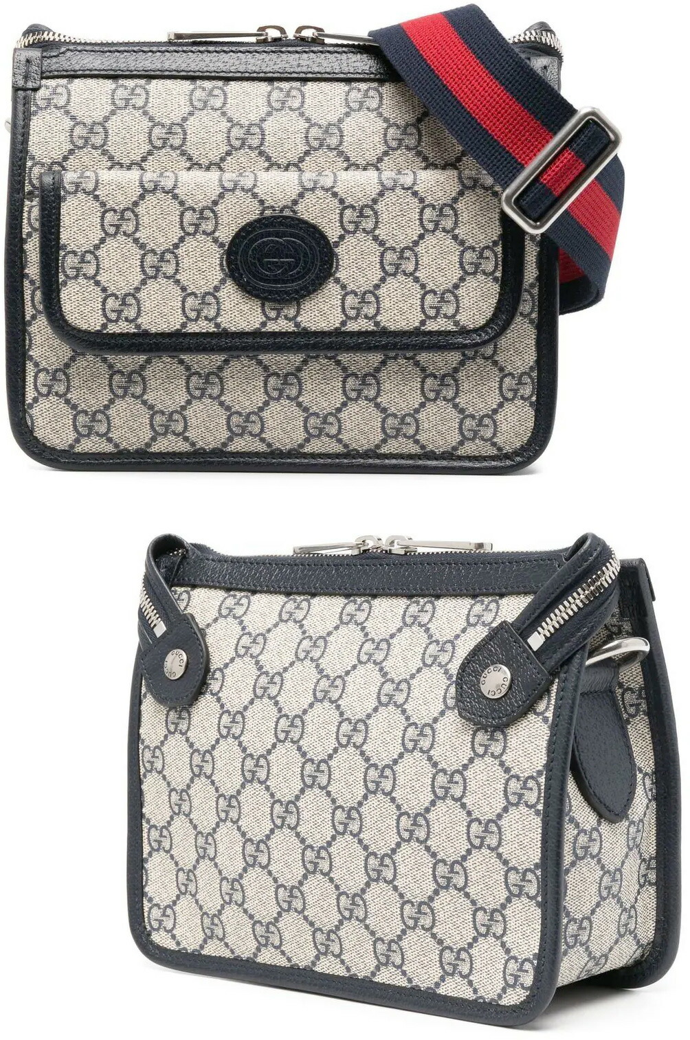 GUCCI スプリーム GG オーバルレザータグ ショルダーバッグ 新作モデル グッチ GUCCI ショルダーバッグ レザー 総柄 GG