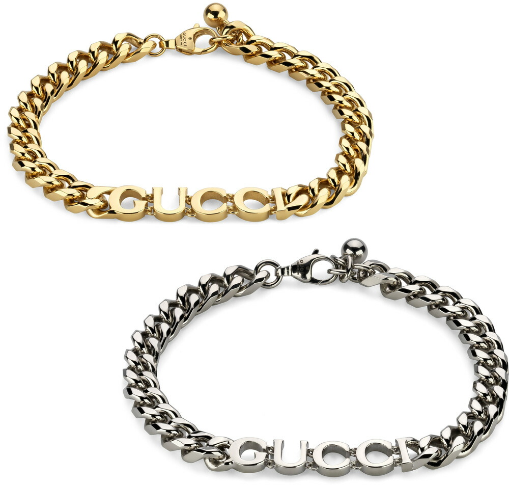 【極美品⭐︎新作⭐︎付属品完備】グッチ　スクリプト　チェーン　ロゴ　ブレスレット GUCCI スクリプト タグ付き チェーン ブレスレットイエロー