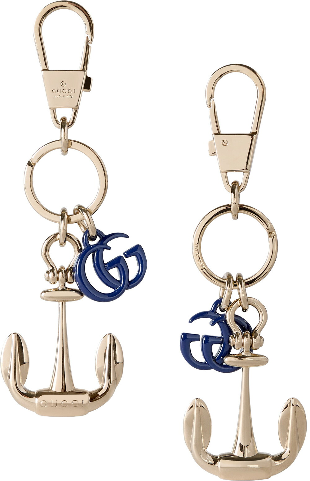 GUCCI ゴールド　Ｗフックキーホルダー 約10cm ダブルG キーチェーンゴールドトーン メタル | GUCCI公式