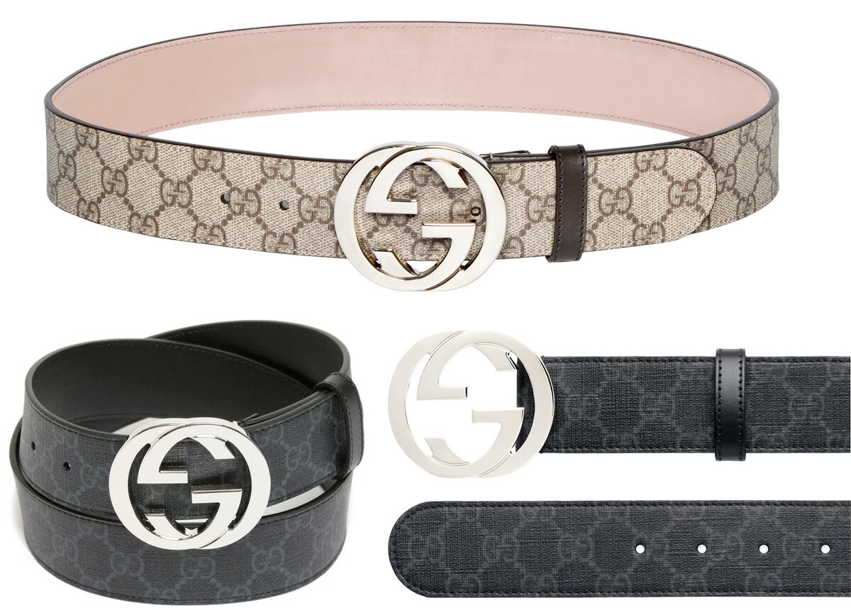 おすすめ❗️グッチ　ベルト　インターロッキング　GG　シマライン　レザー GUCCI シマ メンズ ベルト レザー インターロッキングGバックル